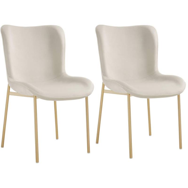 tectake POLSTERSTUHL Samtahorn, Gold