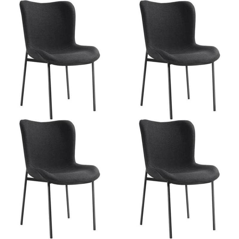 tectake POLSTERSTUHL Schwarz, Schwarz