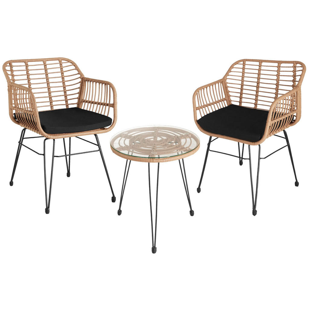 tectake Rattan, Natur, Kunststoff, Rechteckig, Gartenmöbel, Gartenmöbel-Sets von tectake