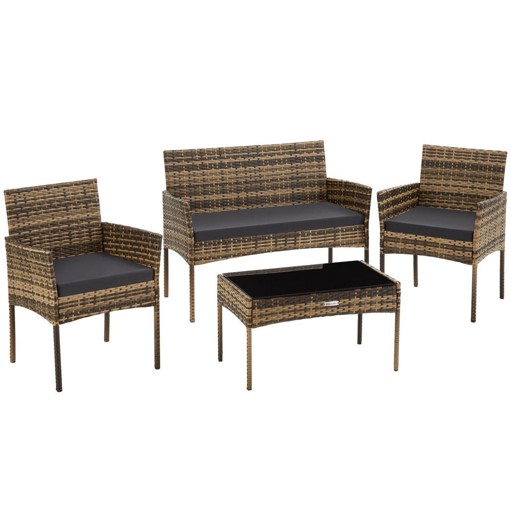 tectake Rattan, Natur, Kunststoff, Rechteckig, Loungemöbel, Gartenlounge-Sets tectake Rattan, Natur, Kunststoff, Rechteckig, Loungemöbel, Gartenlounge-Sets von tectake