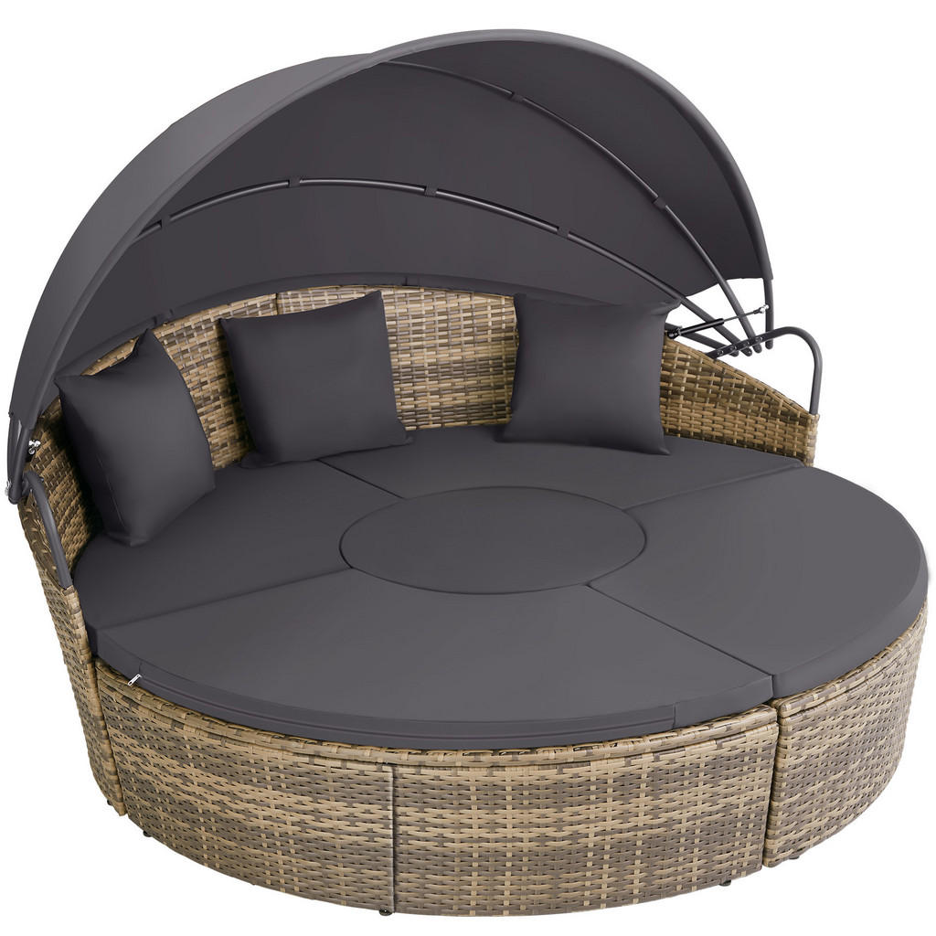 tectake Rattan, Natur, Kunststoff, Organisch, 171x136x175 cm, Loungemöbel, Sonneninseln tectake Rattan, Natur, Kunststoff, Organisch, 171x136x175 cm, Loungemöbel, Sonneninseln von tectake