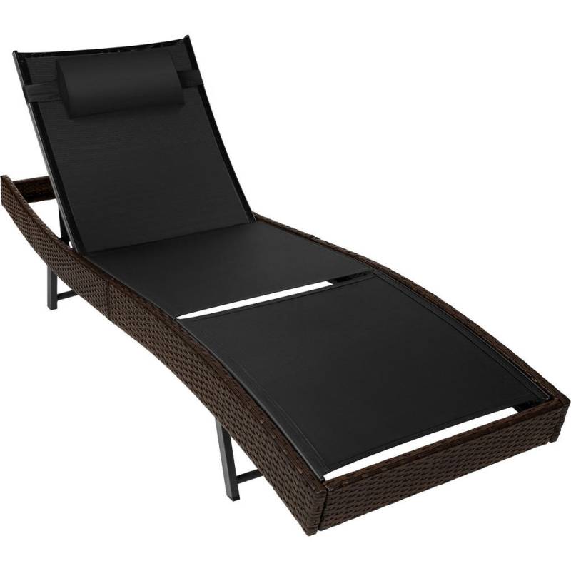 tectake RATTAN-SONNENLIEGE Braun