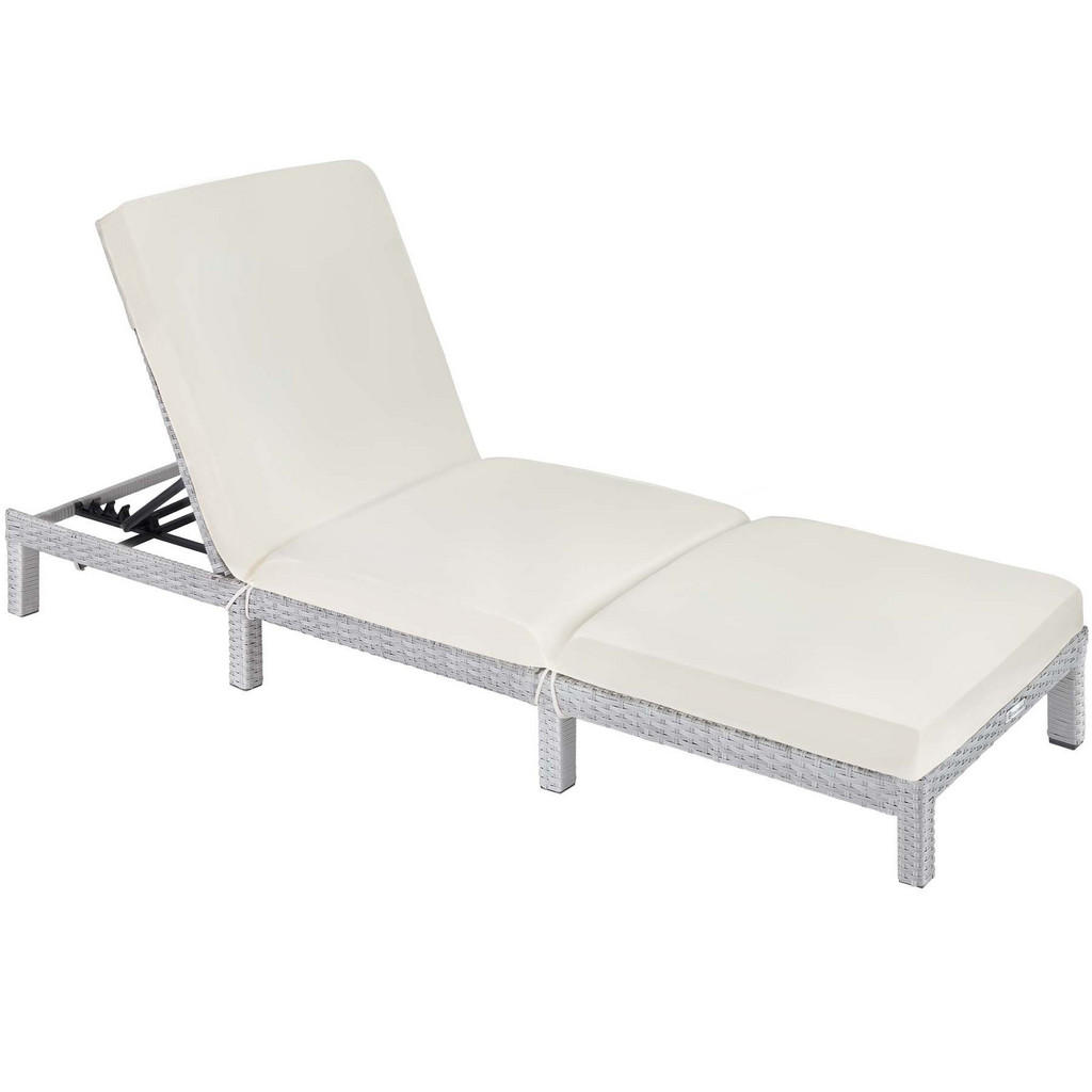 tectake RATTAN-SONNENLIEGE Hellgrau tectake RATTAN-SONNENLIEGE Hellgrau