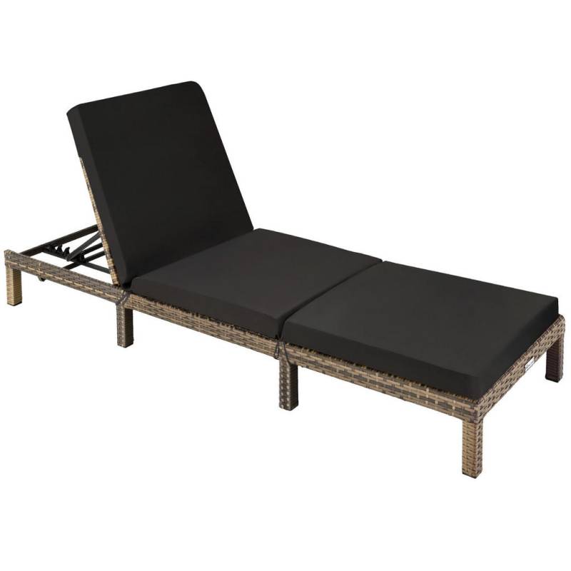 tectake RATTAN-SONNENLIEGE Natur