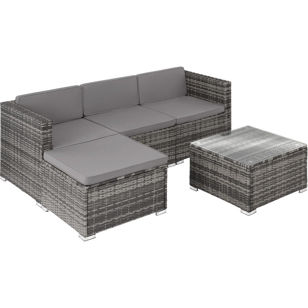 tectake Rattanlounge, Grau, Kunststoff, Organisch, Loungemöbel, Gartenlounge-Sets tectake Rattanlounge, Grau, Kunststoff, Organisch, Loungemöbel, Gartenlounge-Sets von tectake