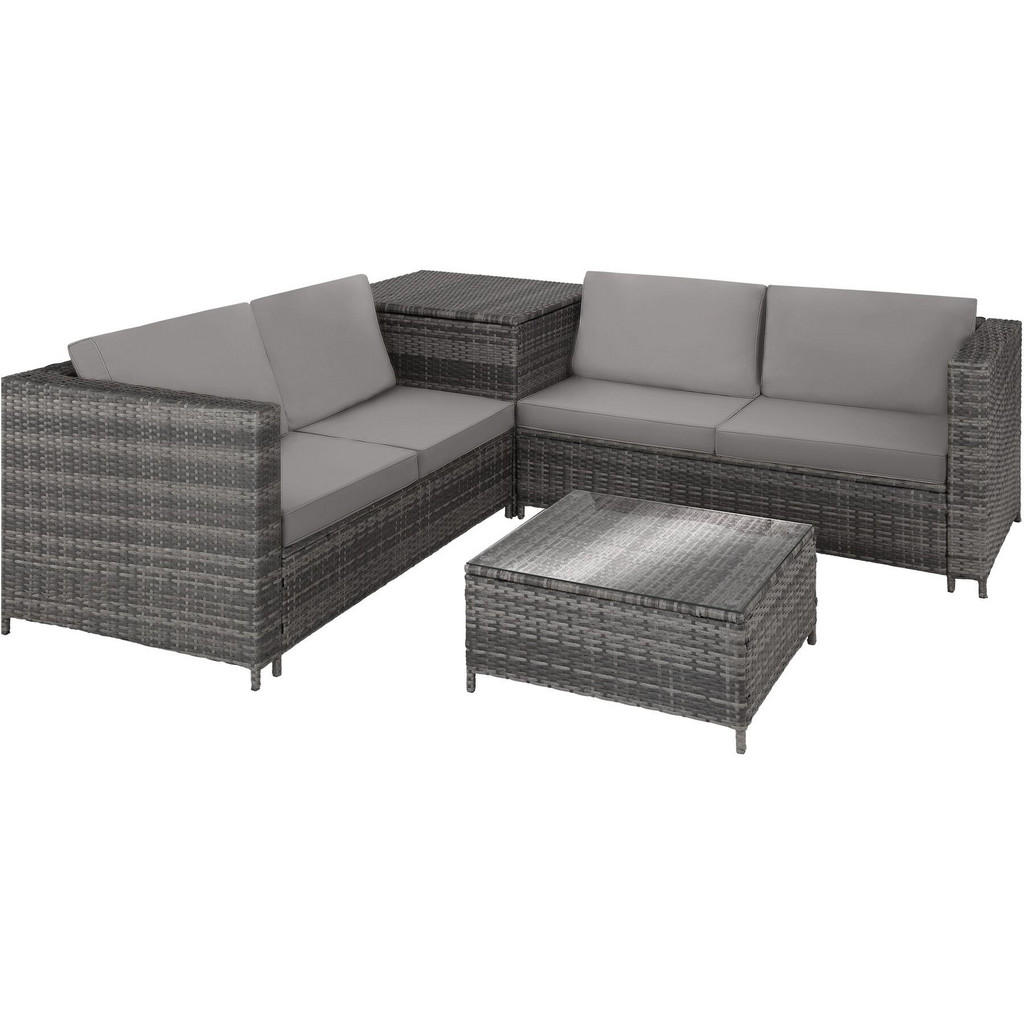 tectake Rattanlounge, Grau, Kunststoff, Organisch, Loungemöbel, Gartenlounge-Sets tectake Rattanlounge, Grau, Kunststoff, Organisch, Loungemöbel, Gartenlounge-Sets von tectake