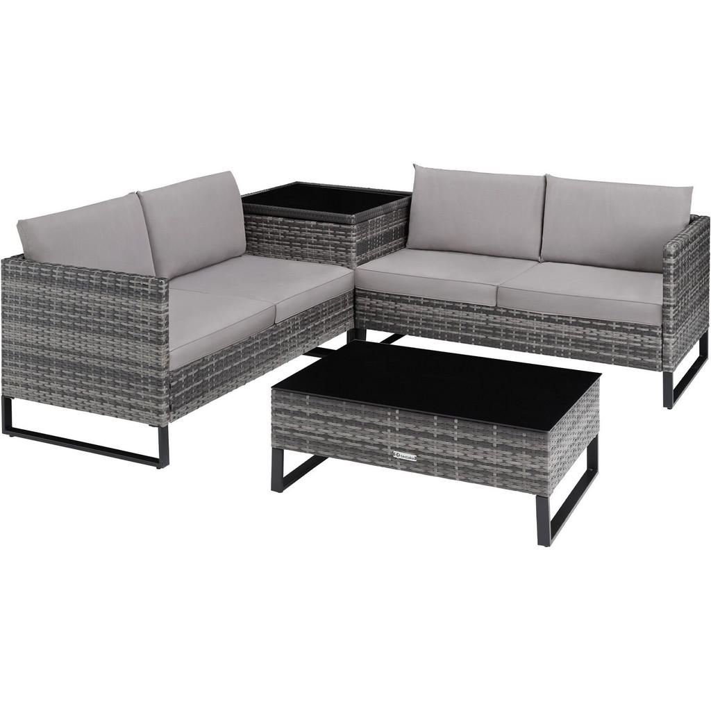 tectake Rattanlounge, Grau, Kunststoff, Organisch, Loungemöbel, Gartenlounge-Sets tectake Rattanlounge, Grau, Kunststoff, Organisch, Loungemöbel, Gartenlounge-Sets von tectake