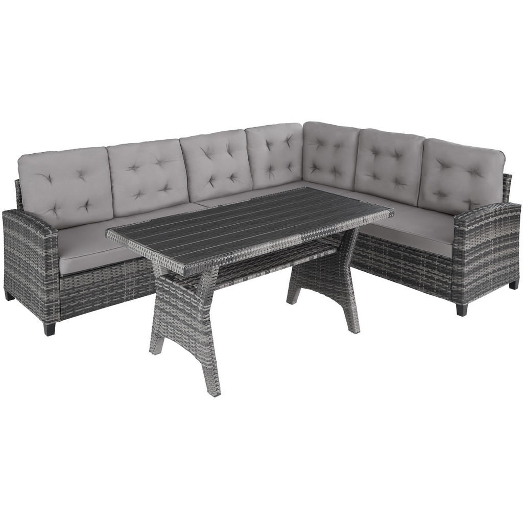 tectake Rattanlounge, Grau, Kunststoff, Formgebogen, Loungemöbel, Gartenlounge-Sets tectake Rattanlounge, Grau, Kunststoff, Formgebogen, Loungemöbel, Gartenlounge-Sets von tectake