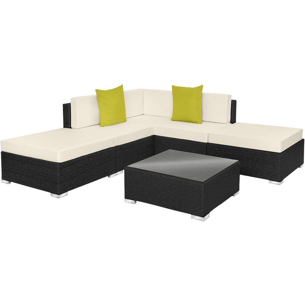 tectake Rattanlounge, Schwarz, Kunststoff, Rechteckig, Loungemöbel, Gartenlounge-Sets tectake Rattanlounge, Schwarz, Kunststoff, Rechteckig, Loungemöbel, Gartenlounge-Sets von tectake