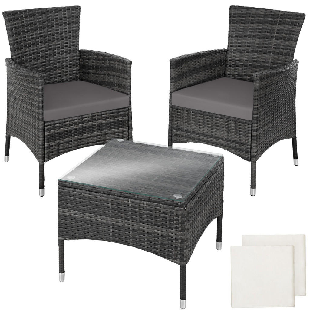 tectake Rattanset, Grau, Kunststoff, Rechteckig, Loungemöbel, Gartenlounge-Sets tectake Rattanset, Grau, Kunststoff, Rechteckig, Loungemöbel, Gartenlounge-Sets von tectake
