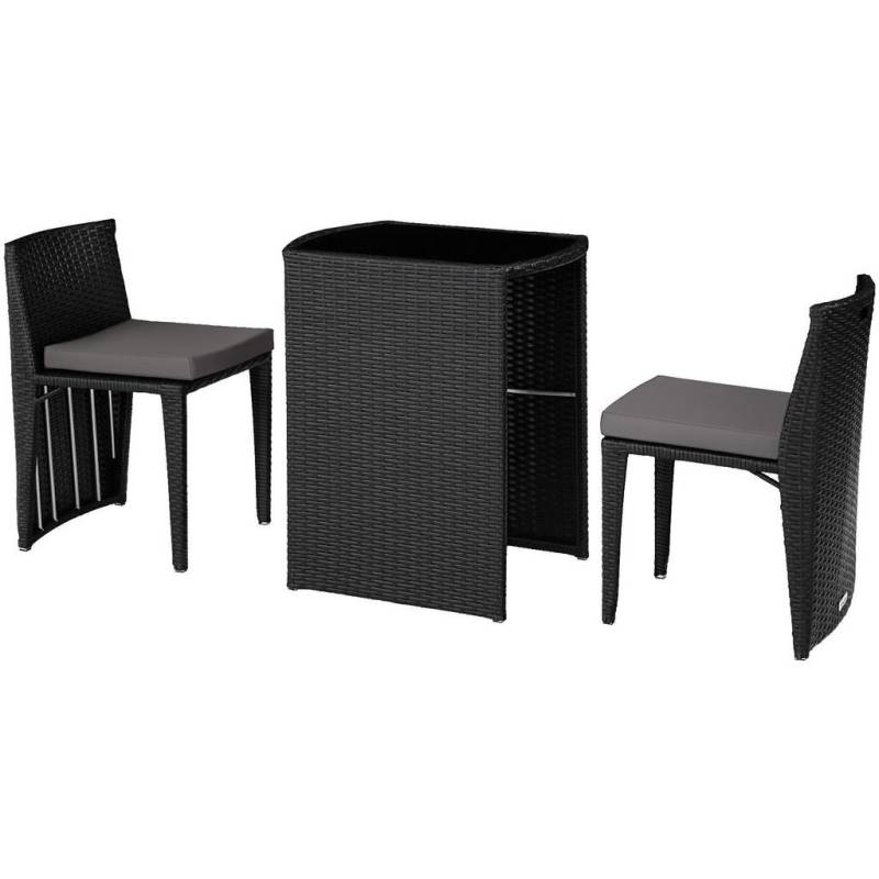 tectake RATTANSET Schwarz