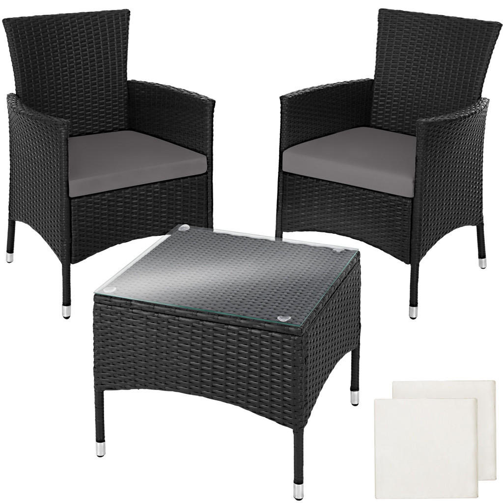 tectake Rattanset, Schwarz, Kunststoff, Rechteckig, Loungemöbel, Gartenlounge-Sets tectake Rattanset, Schwarz, Kunststoff, Rechteckig, Loungemöbel, Gartenlounge-Sets von tectake