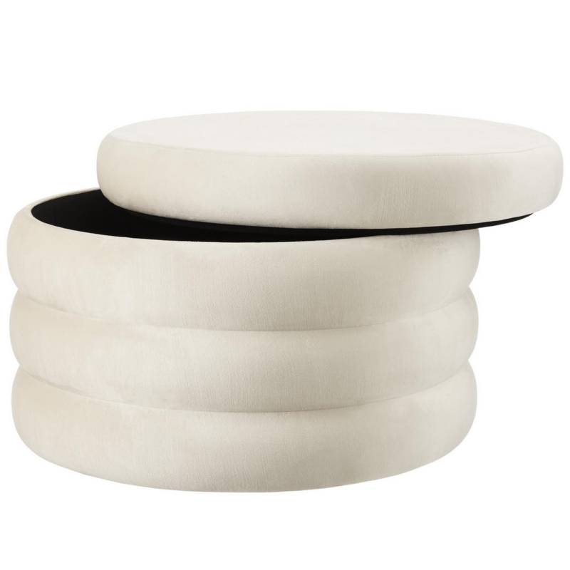 tectake SITZHOCKER Samtahorn, Weiß