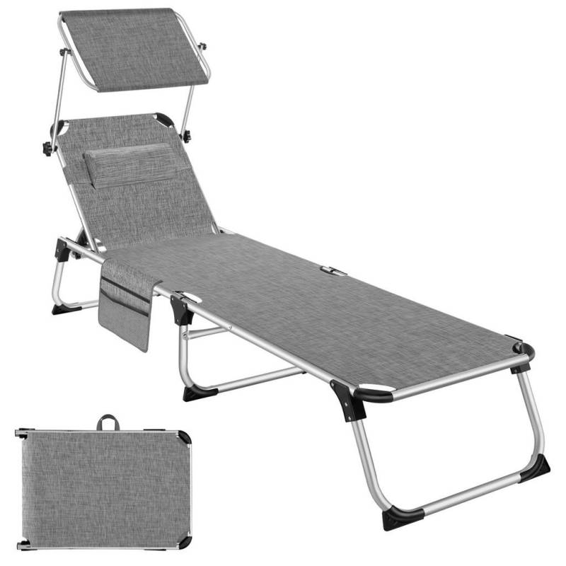 tectake SONNENLIEGE Grau
