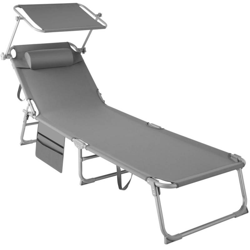 tectake SONNENLIEGE Grau