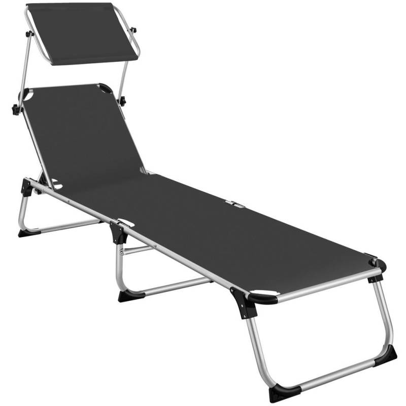tectake SONNENLIEGE Schwarz
