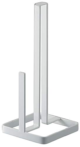 Yamazaki 6781 TOWER Küchenrollenhalter, weiß, Stahl, Minimalistisches Design, 11 x 11 x 26,5 cm (LxBxH) von YAMAZAKI
