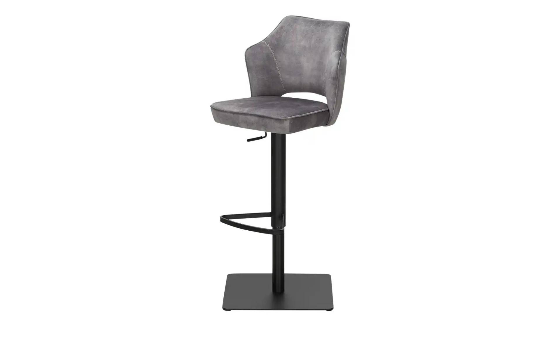 uno Barhocker in samtigem Velours Ginger ¦ grau ¦ Maße (cm): B: 47,5 H: 112,5 T: 51.0 Polstermöbel > Hocker > Barhocker - Höffner