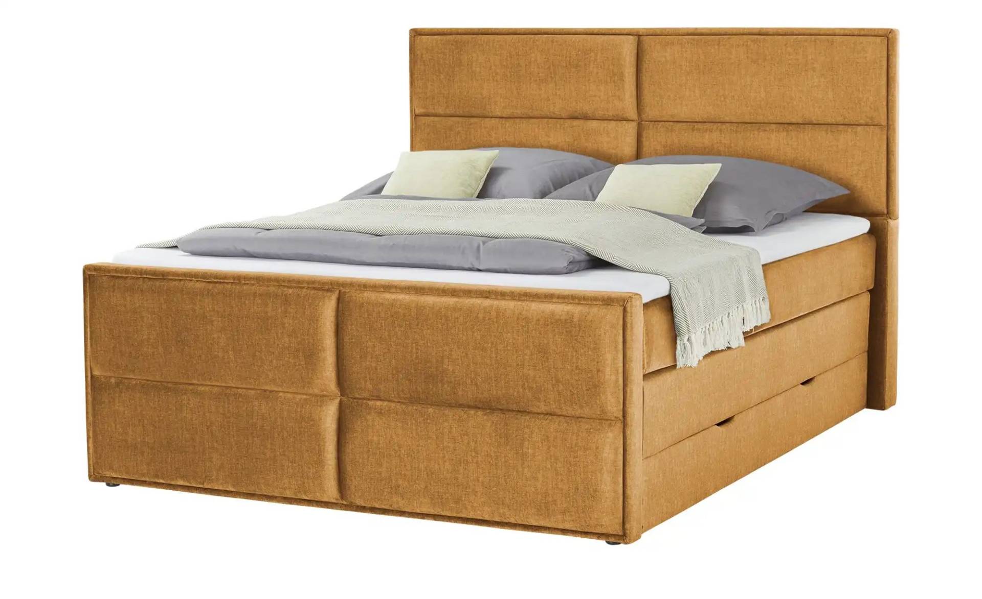 uno Boxspringbett mit Stauraum  Croco ¦ gelb ¦ Maße (cm): B: 177 H: 136 Betten > Boxspringbetten > Boxspringbetten 160x200 - Höffner