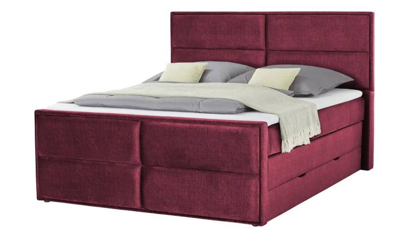 uno Boxspringbett mit Stauraum  Croco ¦ rot ¦ Maße (cm): B: 197 H: 136 Betten > Boxspringbetten > Boxspringbetten 180x200 - Höffner