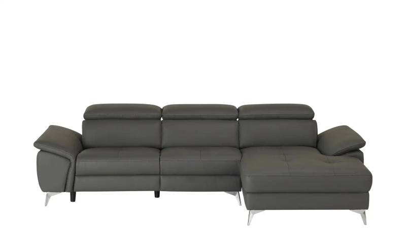 uno Leder-Ecksofa  Danae klein ¦ grau ¦ Maße (cm): B: 282 H: 78 T: 166.0 Polstermöbel > Sofas > Ecksofas - Höffner