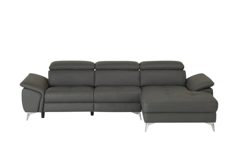 uno Leder-Ecksofa  Danae klein ¦ grau ¦ Maße (cm): B: 282 H: 78 T: 166.0 Polstermöbel > Sofas > Ecksofas - Höffner