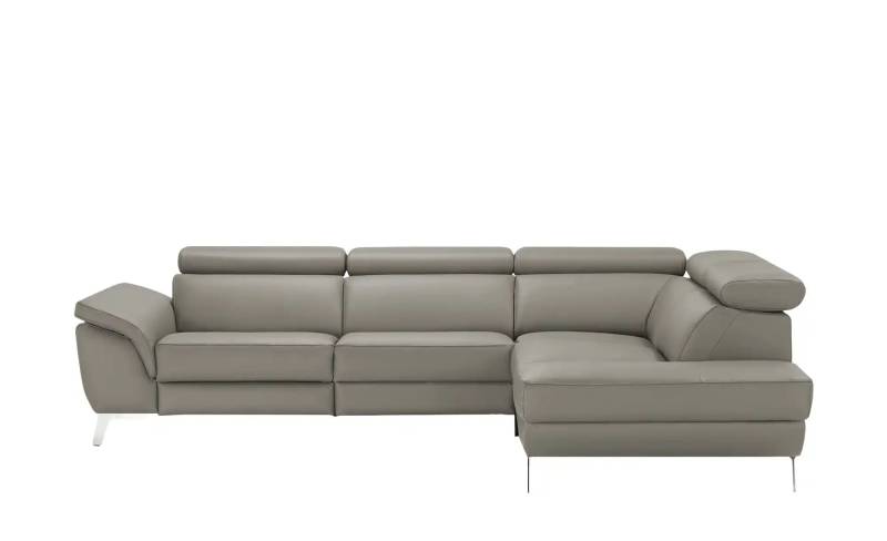 uno Ecksofa Leder  Dallas ¦ grau ¦ Maße (cm): B: 283 H: 74 T: 228.0 Polstermöbel > Sofas > Ecksofas - Höffner