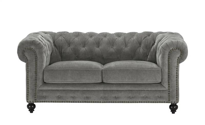 uno Einzelsofa  Chesterfield Stoff ¦ grau ¦ Maße (cm): B: 183 H: 80 T: 100.0 Polstermöbel > Sofas > 2-Sitzer - Höffner