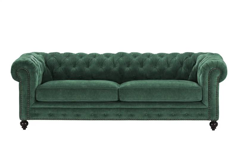 uno Einzelsofa  Chesterfield Stoff ¦ grün ¦ Maße (cm): B: 230 H: 80 T: 100.0 Polstermöbel > Sofas > 3-Sitzer - Höffner