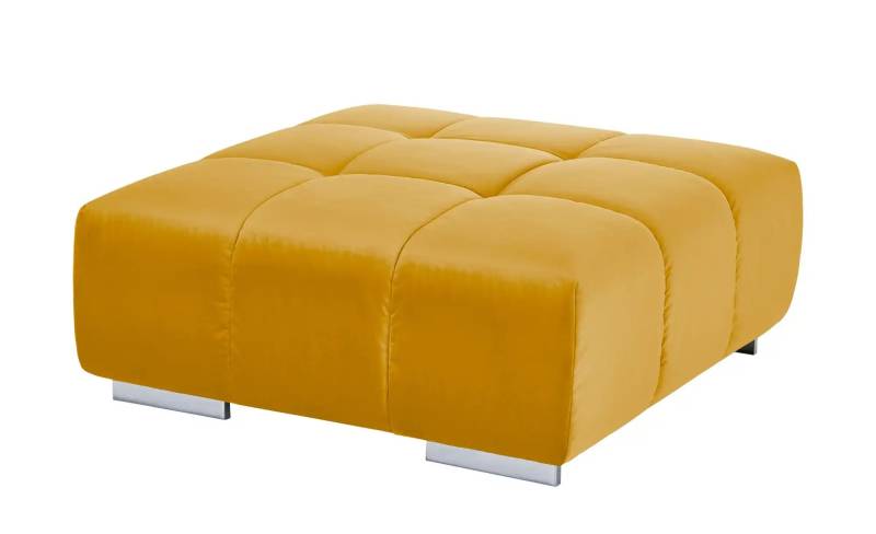 uno Hocker aus Samt  Origo ¦ gelb ¦ Maße (cm): B: 103 H: 42 T: 103.0 Polstermöbel > Hocker - Höffner