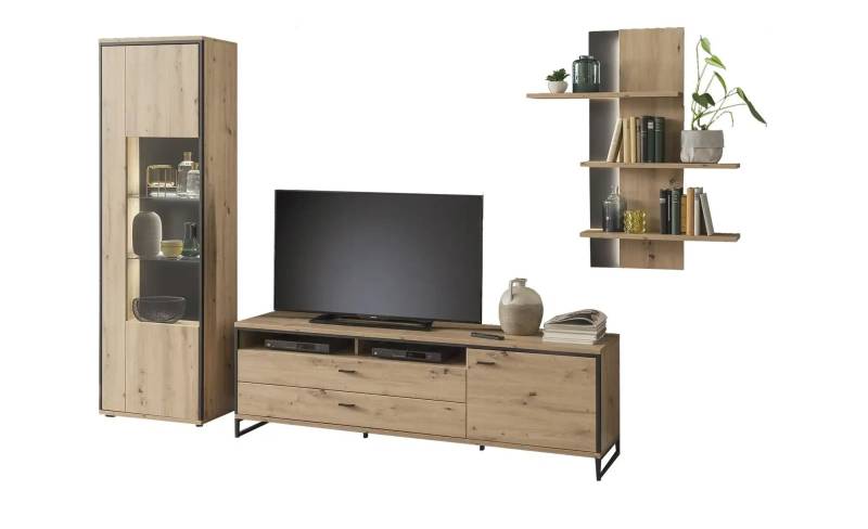 uno Wohnkombination  Argon ¦ holzfarben ¦ Maße (cm): B: 307 H: 210 T: 50.0 Kommoden & Sideboards > Wohnwände - Höffner