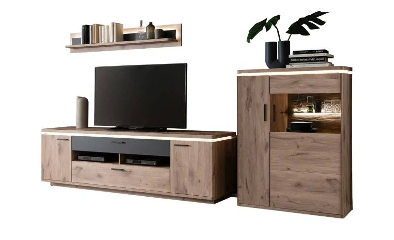 uno Wohnkombination  Kataros ¦ holzfarben ¦ Maße (cm): B: 300 H: 181 T: 50.0 Kommoden & Sideboards > Wohnwände - Höffner