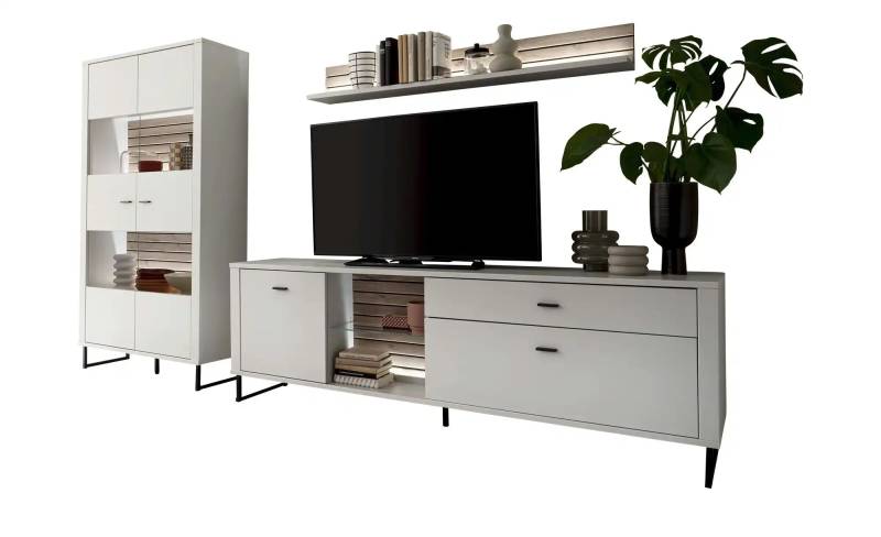 uno Wohnkombination  Leni ¦ grau ¦ Maße (cm): B: 310 H: 187 T: 44.0 Kommoden & Sideboards > Wohnwände - Höffner