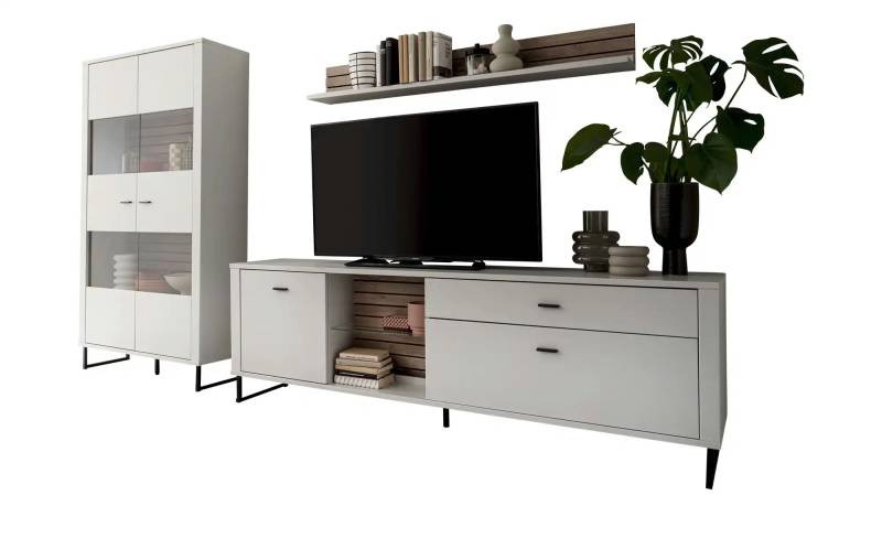 uno Wohnkombination  Leni ¦ grau ¦ Maße (cm): B: 310 H: 187 T: 44.0 Kommoden & Sideboards > Wohnwände - Höffner