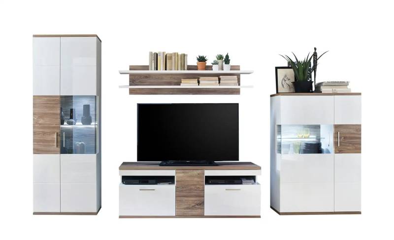 Primo Wohnkombination  Zypern ¦ weiß ¦ Maße (cm): B: 310 H: 199 T: 50.0 Kommoden & Sideboards > Wohnwände - Möbel Kraft