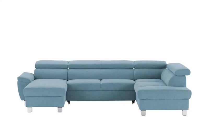 uno Wohnlandschaft aus Mikrofaser Avola ¦ blau ¦ Maße (cm): B: 318 H: 90 T: 208.0 Polstermöbel > Sofas > Schlafsofas - Höffner