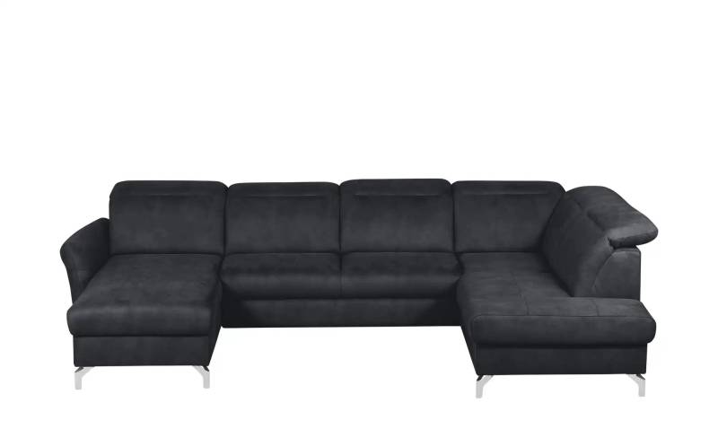 uno Wohnlandschaft Wildleder-Optik Basel ¦ schwarz ¦ Maße (cm): B: 304 H: 100 T: 200.0 Polstermöbel > Sofas > Wohnlandschaften - Höffner