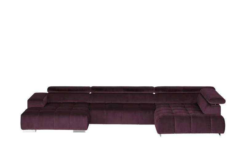 Primo Wohnlandschaft aus Samt  ¦ lila/violett ¦ Maße (cm): B: 409 H: 70 T: 225.0 Polstermöbel > Sofas > Wohnlandschaften - Möbel Kraft