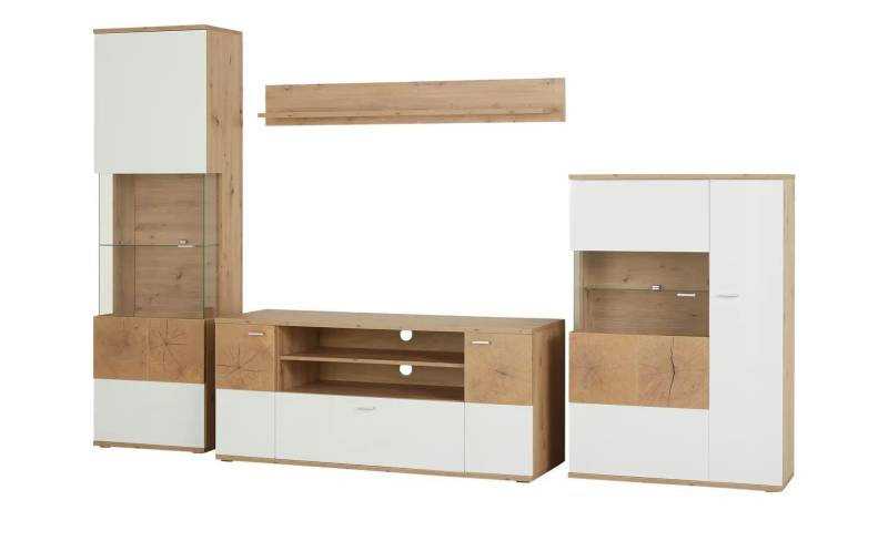 Primo Wohnwand  Cervello ¦ holzfarben ¦ Maße (cm): B: 300 H: 201 T: 50.0 Kommoden & Sideboards > Wohnwände - Möbel Kraft