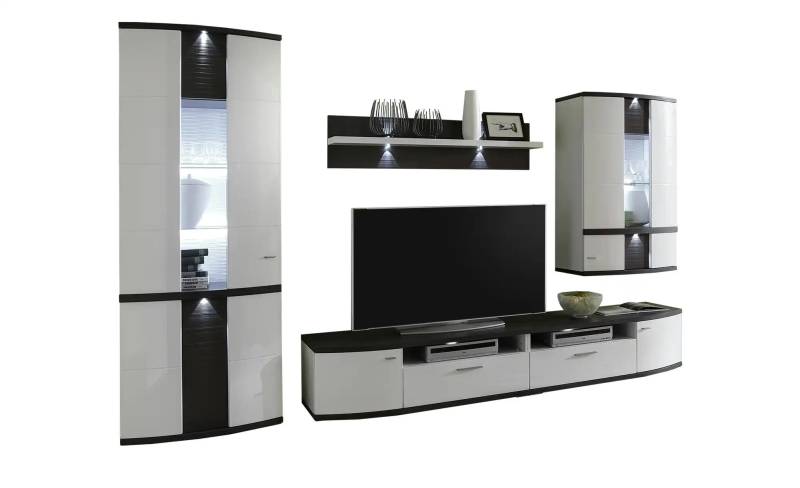 uno Wohnwand   Gabbro ¦ weiß ¦ Maße (cm): B: 328 H: 209 T: 50.0 Kommoden & Sideboards > Wohnwände - Höffner