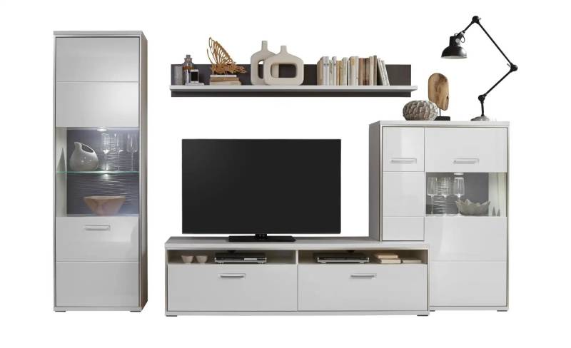 uno Wohnwand  Setto ¦ weiß ¦ Maße (cm): B: 309 H: 201 T: 51.0 Kommoden & Sideboards > Wohnwände - Höffner