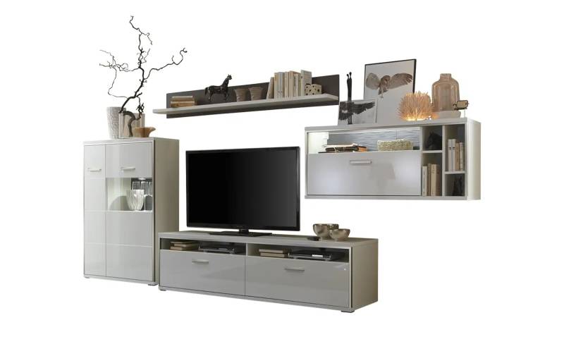 uno Wohnwand   Setto ¦ weiß ¦ Maße (cm): B: 382 H: 183 T: 51.0 Kommoden & Sideboards > Wohnwände - Höffner