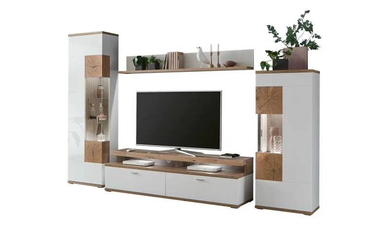 uno Wohnwand  Sylt ¦ weiß ¦ Maße (cm): B: 301 H: 209 T: 50.0 Kommoden & Sideboards > Wohnwände - Höffner