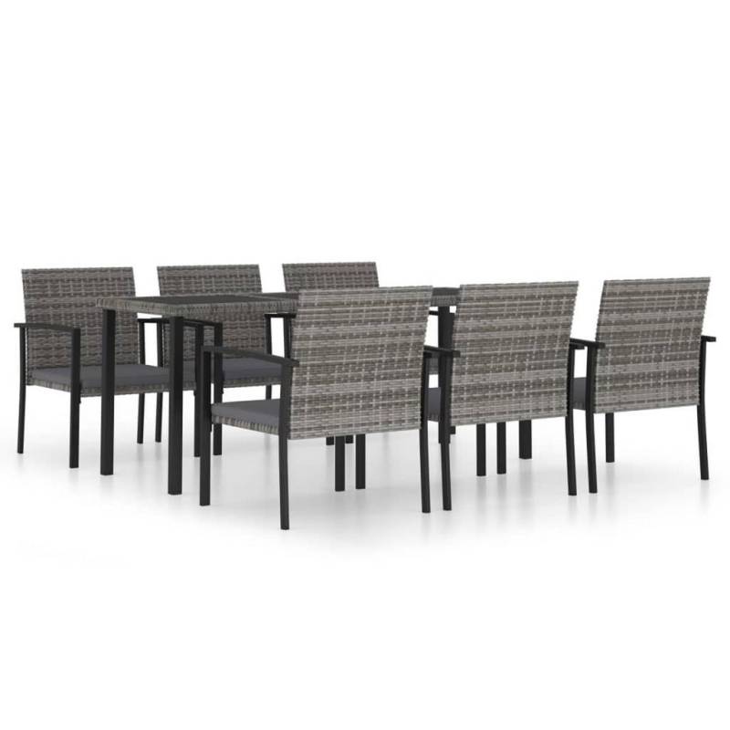 vidaXL GARTEN-ESSGRUPPE Grau