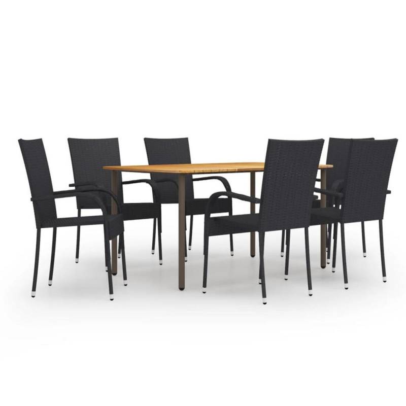 vidaXL GARTEN-ESSGRUPPE Schwarz