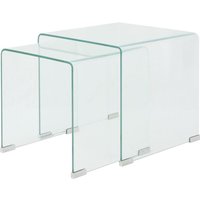 Riceel - vidaXL Zweiteiliges Satztisch-Set aus gehärtetem Glas Transparent von RICEEL