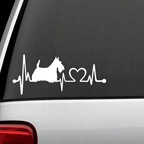 wandaufkleber 3d schlafzimmer Scotty Scottish Terrier Heartbeat Monitor Decal Sticker Die Cut Decal Sticker For Windows, Cars, Trucks, Laptops, Etc (7.5 x 3.2 inches) von Lächeln-Aufkleber