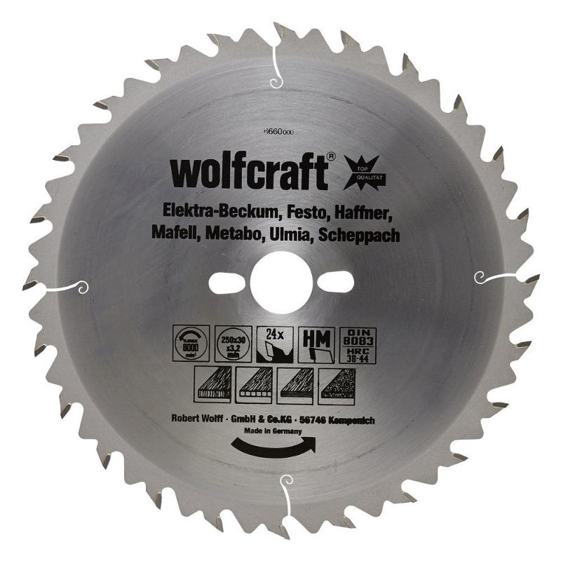 wolfcraft 1 Tisch-Kreissägebl. HM, 24 Zähne ø250mm von wolfcraft