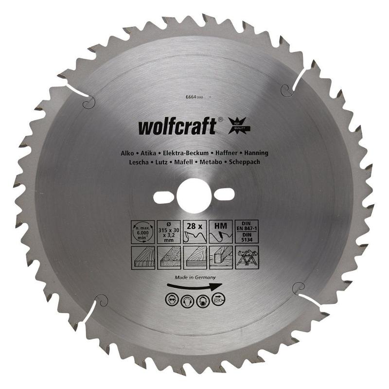wolfcraft 1 Tisch-Kreissägebl. HM, 28 Zähne ø315mm von wolfcraft