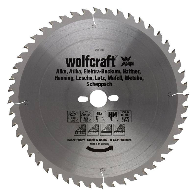 wolfcraft 1 Tisch-Kreissägebl. HM, 48 Zähne ø315mm von wolfcraft